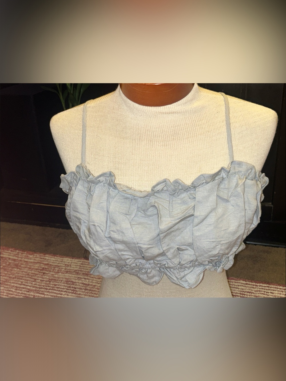 H&M Light Blue Ruffle Top